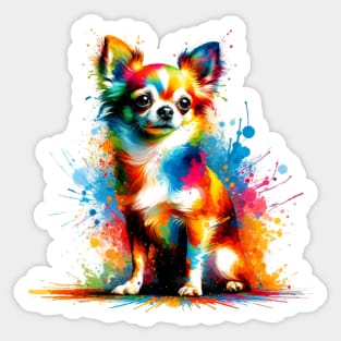 Vibrant Abstract Chihuahua Color Splash Art Portrait Sticker